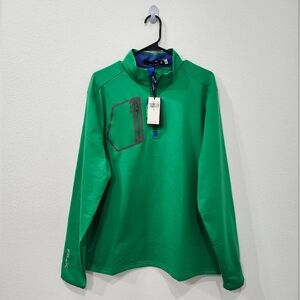 RLX Ralph Lauren Mens 1/4 Zip Pullover Longsleeve Golf Top Green Size Large NWT